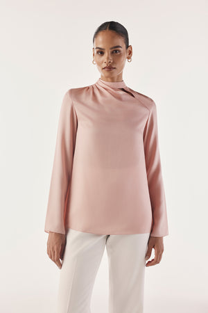 Sculpted Drape Collar Top