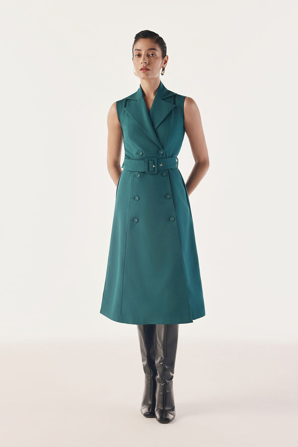Redefined Belted Trench Dress