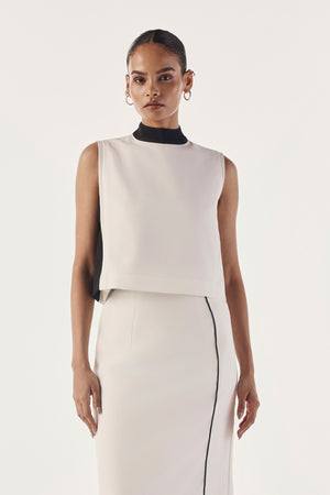 Contrast Paneled Boxy Top