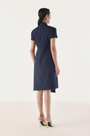 Deconstructed Double-Breasted Blazer Dress