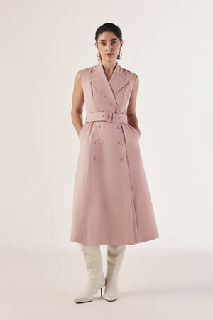 Redefined Belted Trench Dress