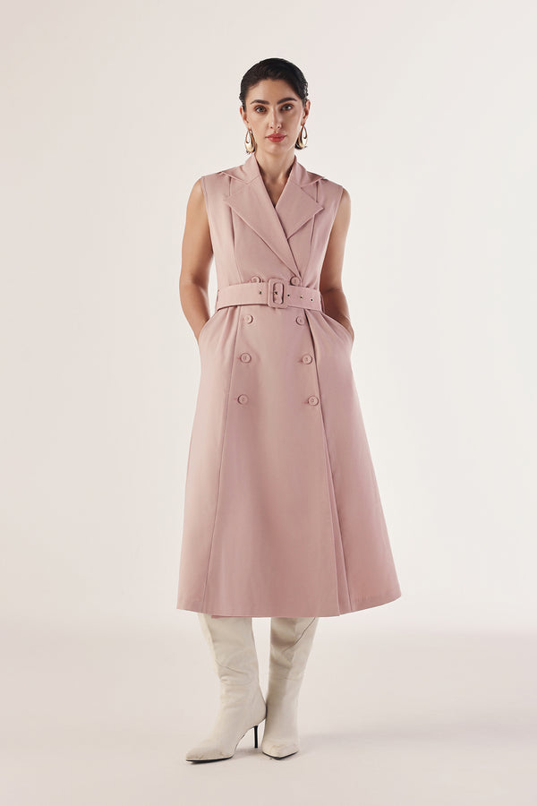 Redefined Belted Trench Dress