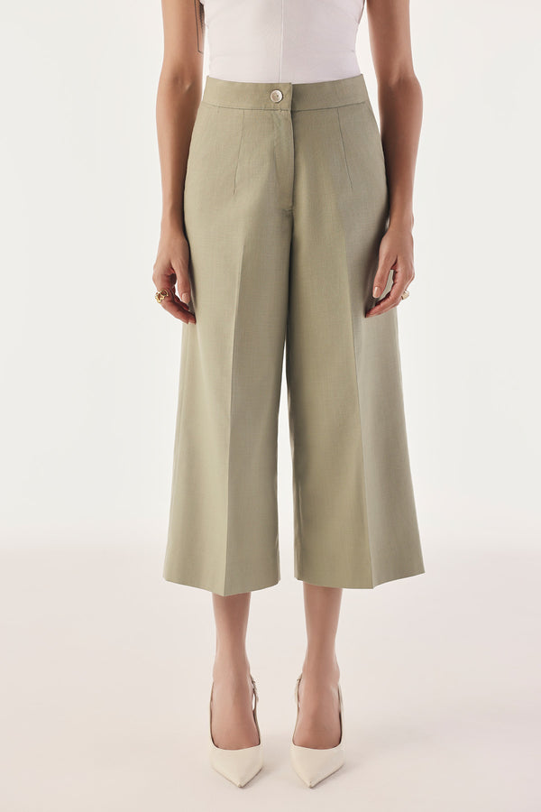 Crop Wide-Leg Trousers