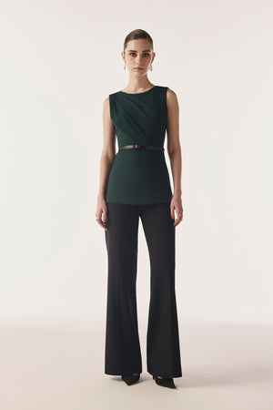 Belted Peplum Contour Top