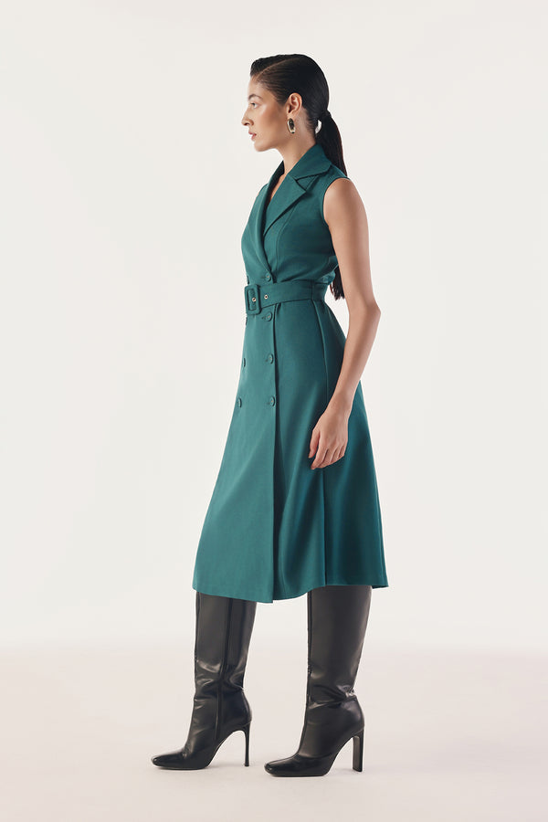 Redefined Belted Trench Dress