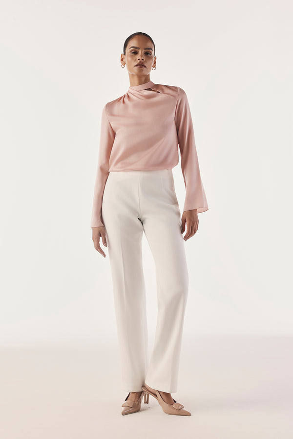 Sculpted Drape Collar Top