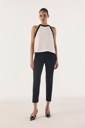 Contrast Zip-Up Effortless Top