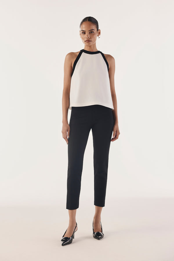 Contrast Zip-Up Effortless Top