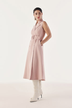 Redefined Belted Trench Dress
