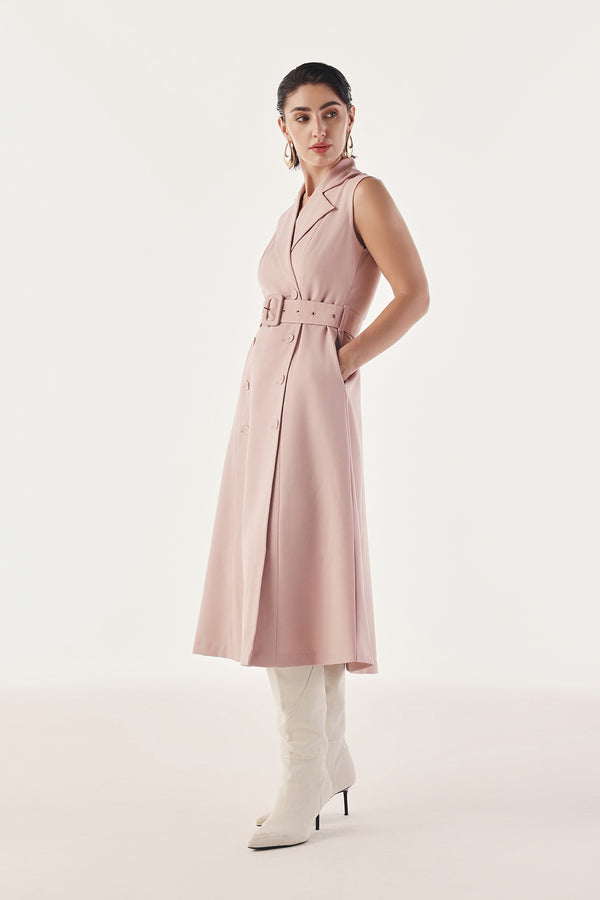 Redefined Belted Trench Dress