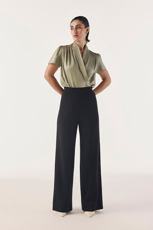 Roll Collared Wrap Body Suit