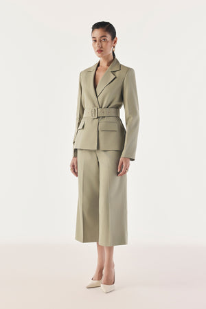 Belted Double-Breasted Summer Blazer