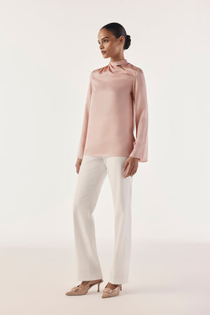 Sculpted Drape Collar Top