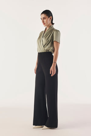 Roll Collared Wrap Body Suit