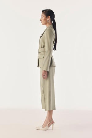 Belted Double-Breasted Summer Blazer