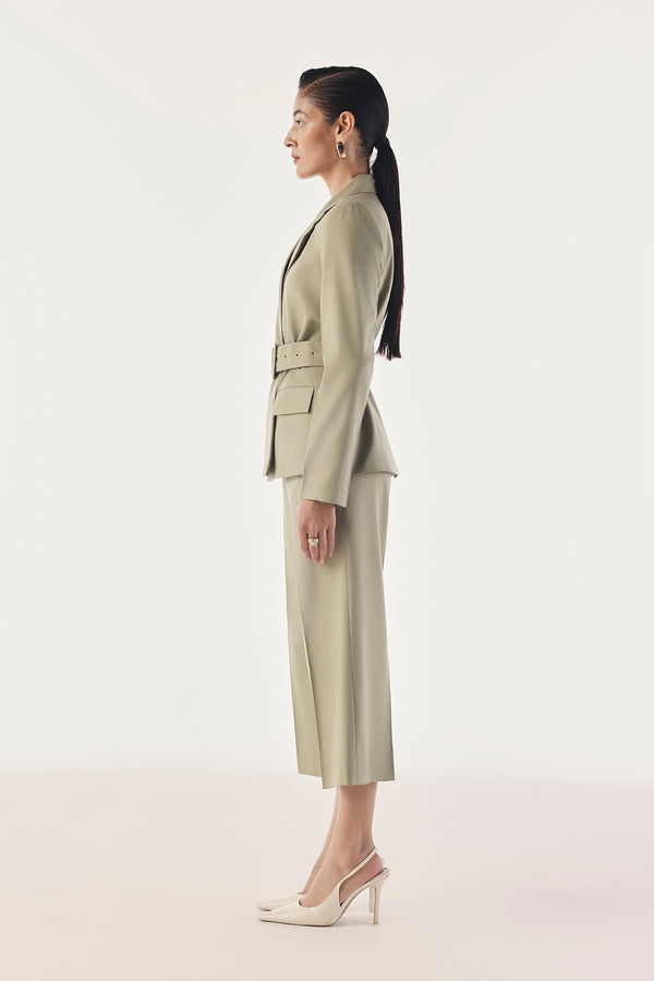 Belted Double-Breasted Summer Blazer