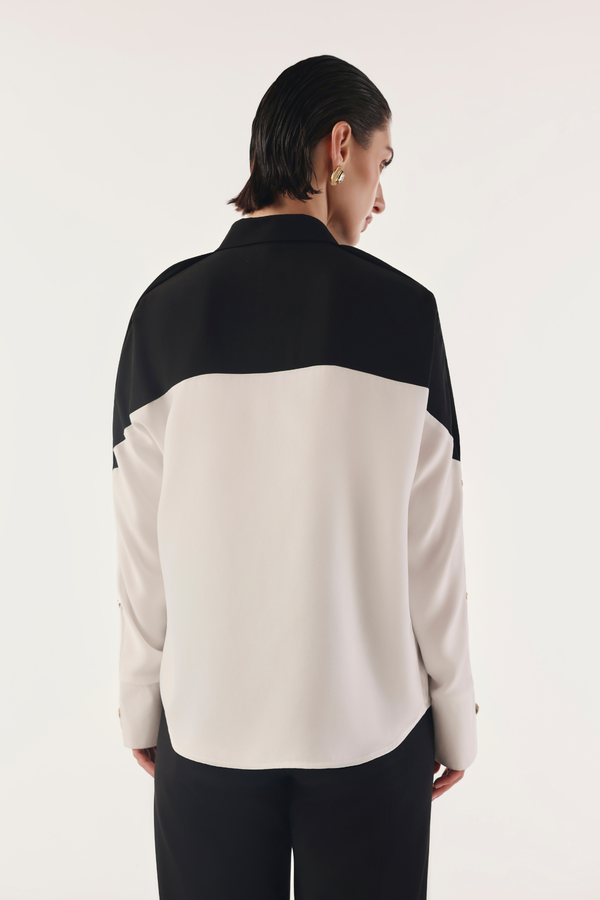 Color Blocked Bat-Wing shirt