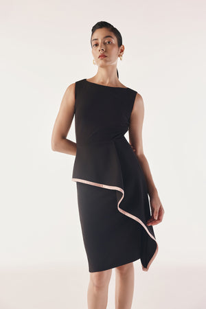 Cascade Draped Contour Dress