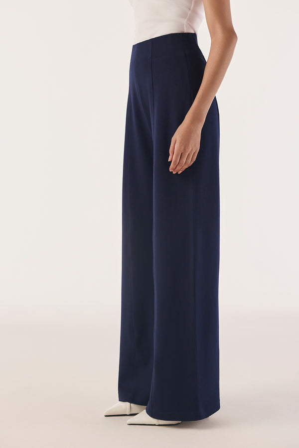 Paneled Wide-Leg Contour Trousers