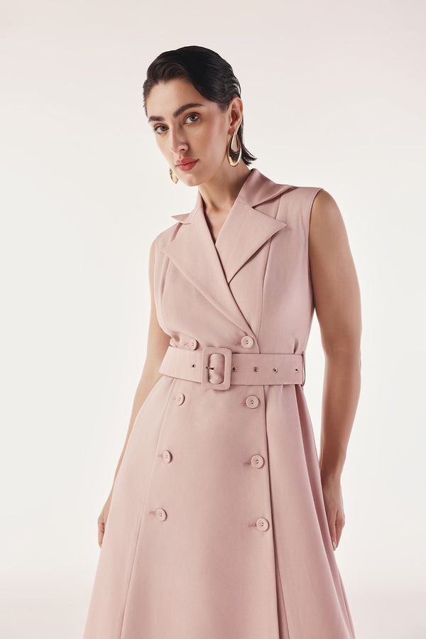 Redefined Belted Trench Dress