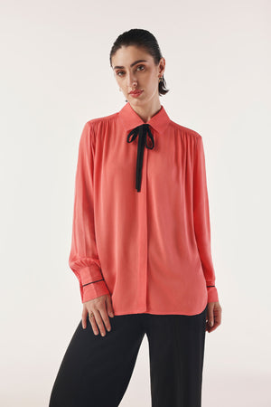 Bow-Knot Collared Flapper Shirt