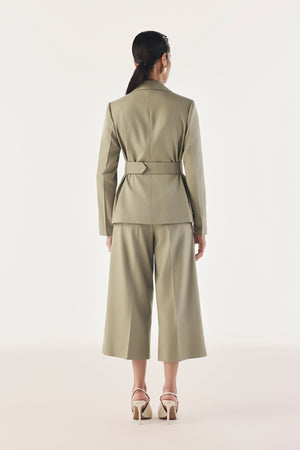 Belted Double-Breasted Summer Blazer