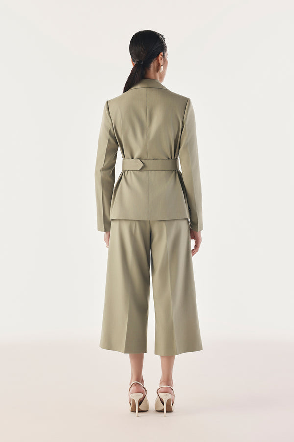 Belted Double-Breasted Summer Blazer