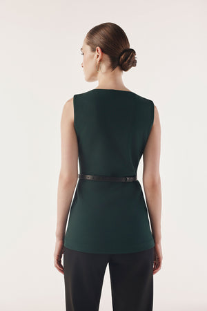 Belted Peplum Contour Top