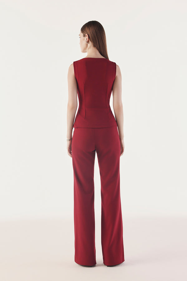 Structured Buckle Contour Top