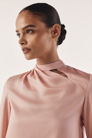 Sculpted Drape Collar Top