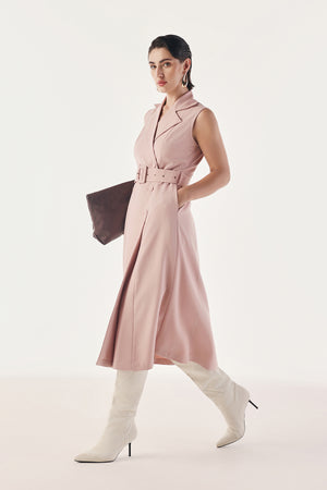 Redefined Belted Trench Dress
