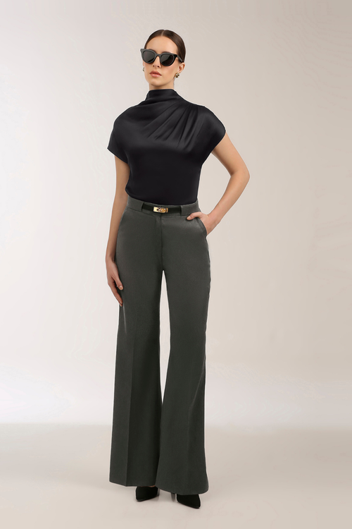 Relaxed Flare Bottom Trousers