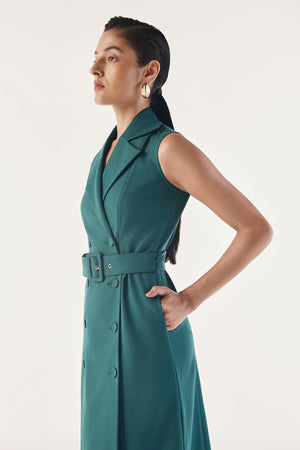 Redefined Belted Trench Dress