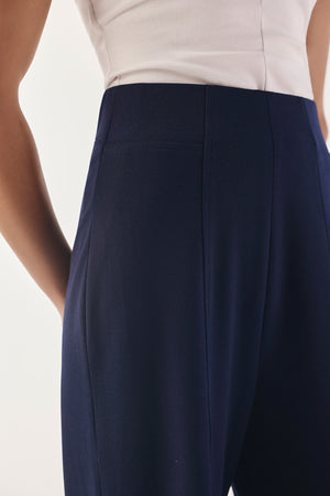Paneled Wide-Leg Contour Trousers