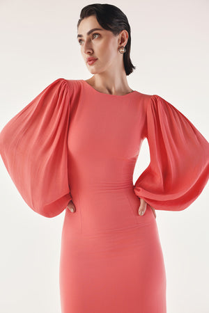 Sculpted Voluminous Sleeve Dress