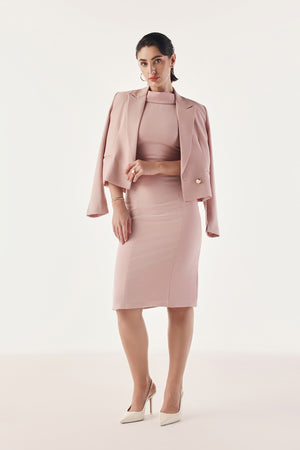 Reversed Collar Slimming Dress