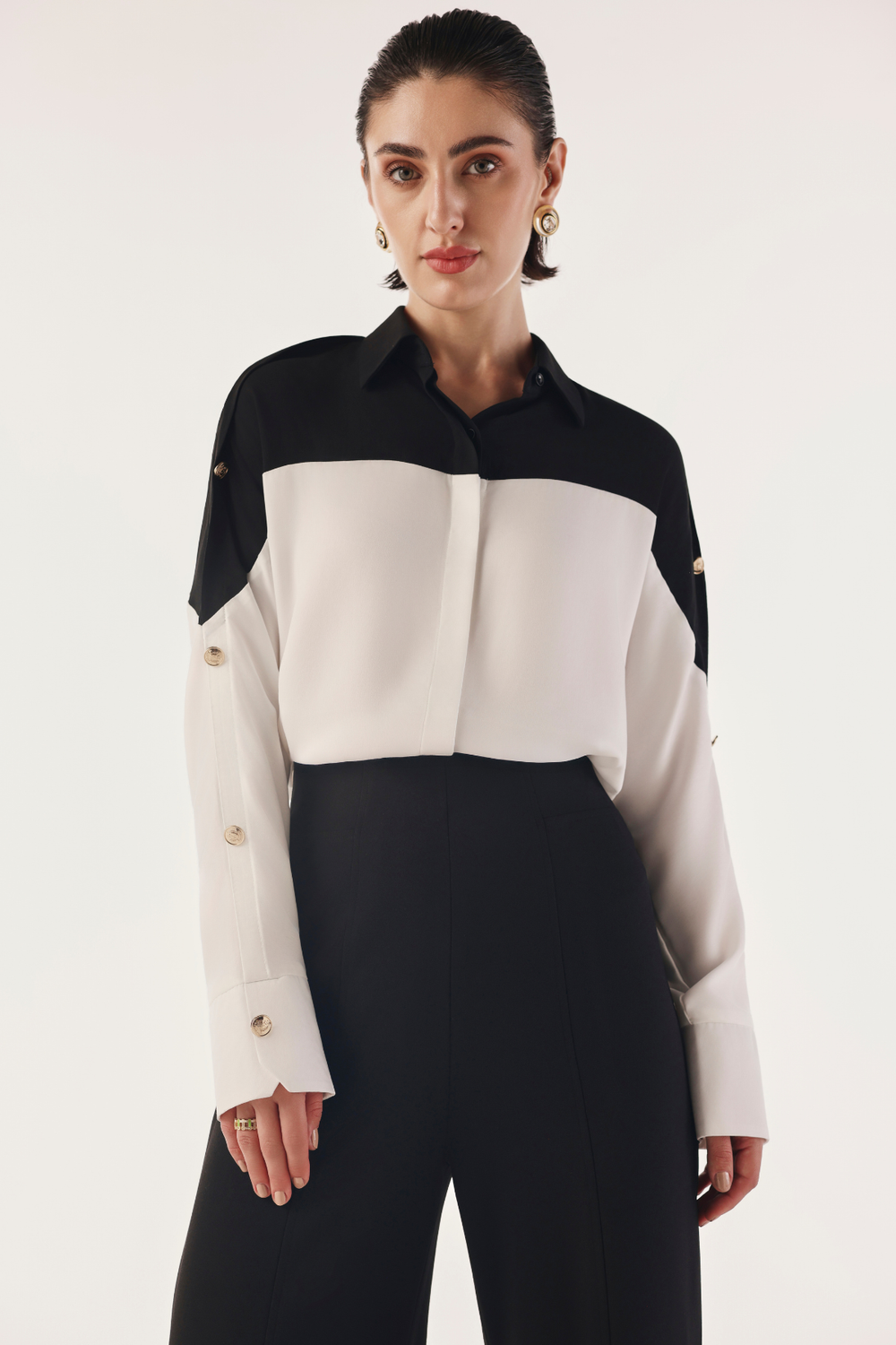 Color Blocked Bat-Wing shirt