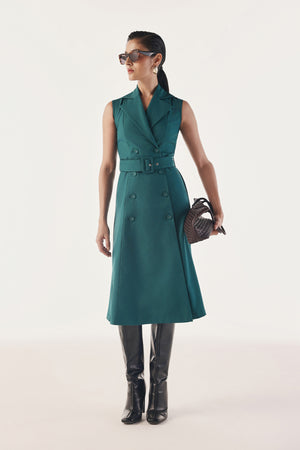 Redefined Belted Trench Dress