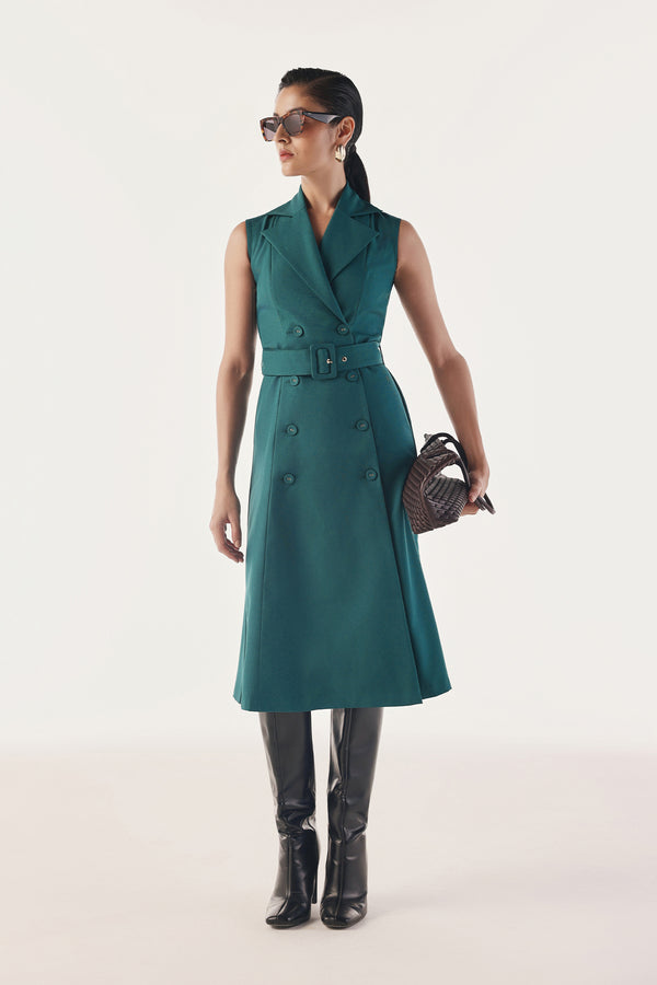 Redefined Belted Trench Dress