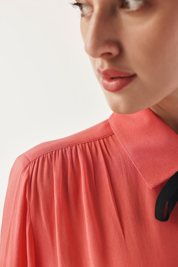 Bow-Knot Collared Flapper Shirt