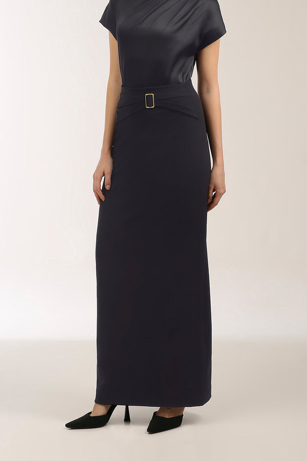 Belted Contour Pencil Skirt