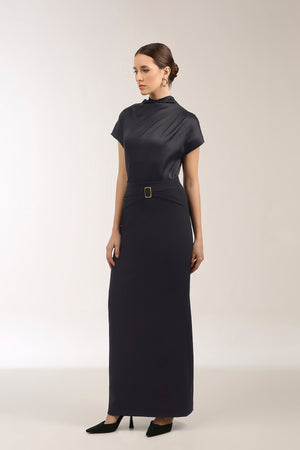 Belted Contour Pencil Skirt