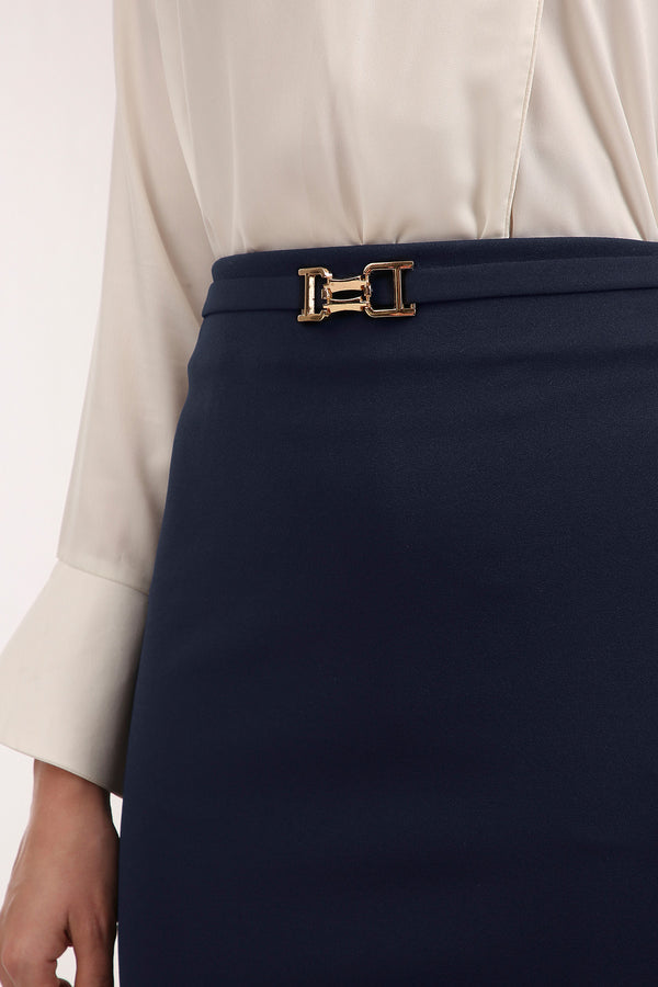 Buckle Belt Contour Skirt