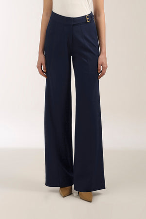 Waist Trim Wide-Leg Contour Trousers