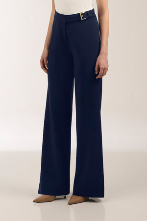 Waist Trim Wide-Leg Contour Trousers
