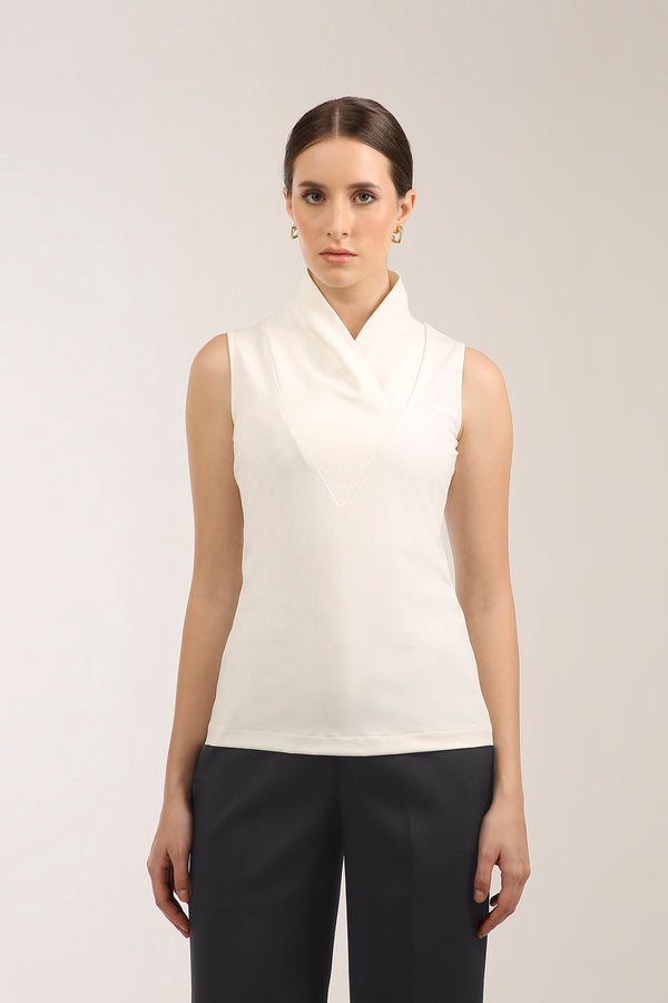 Elemental Wrap Collar Top