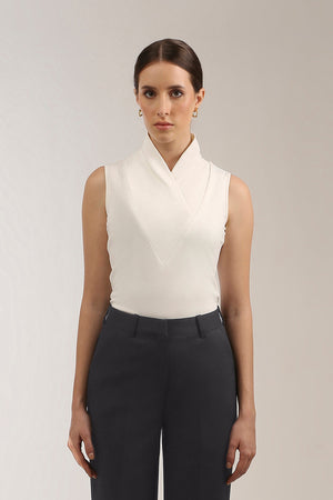 Elemental Wrap Collar Top