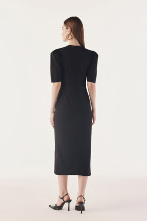 Statement Puff Sleeve Contour Dress