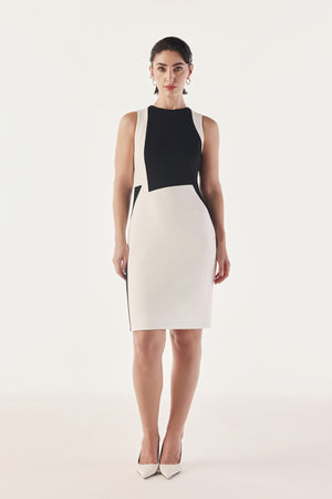 Geometric Block Scuba Dress