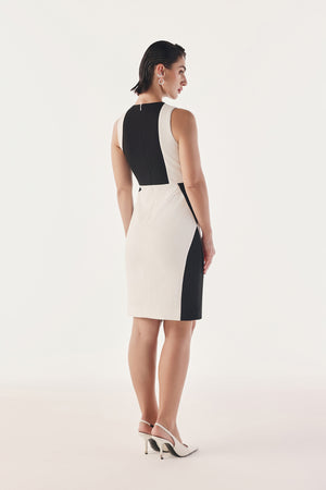 Geometric Block Scuba Dress